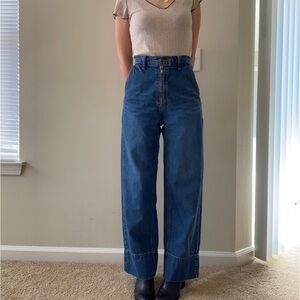 Moussy Rare High Waist Wide Leg Straight Blue Jeans Sz 2